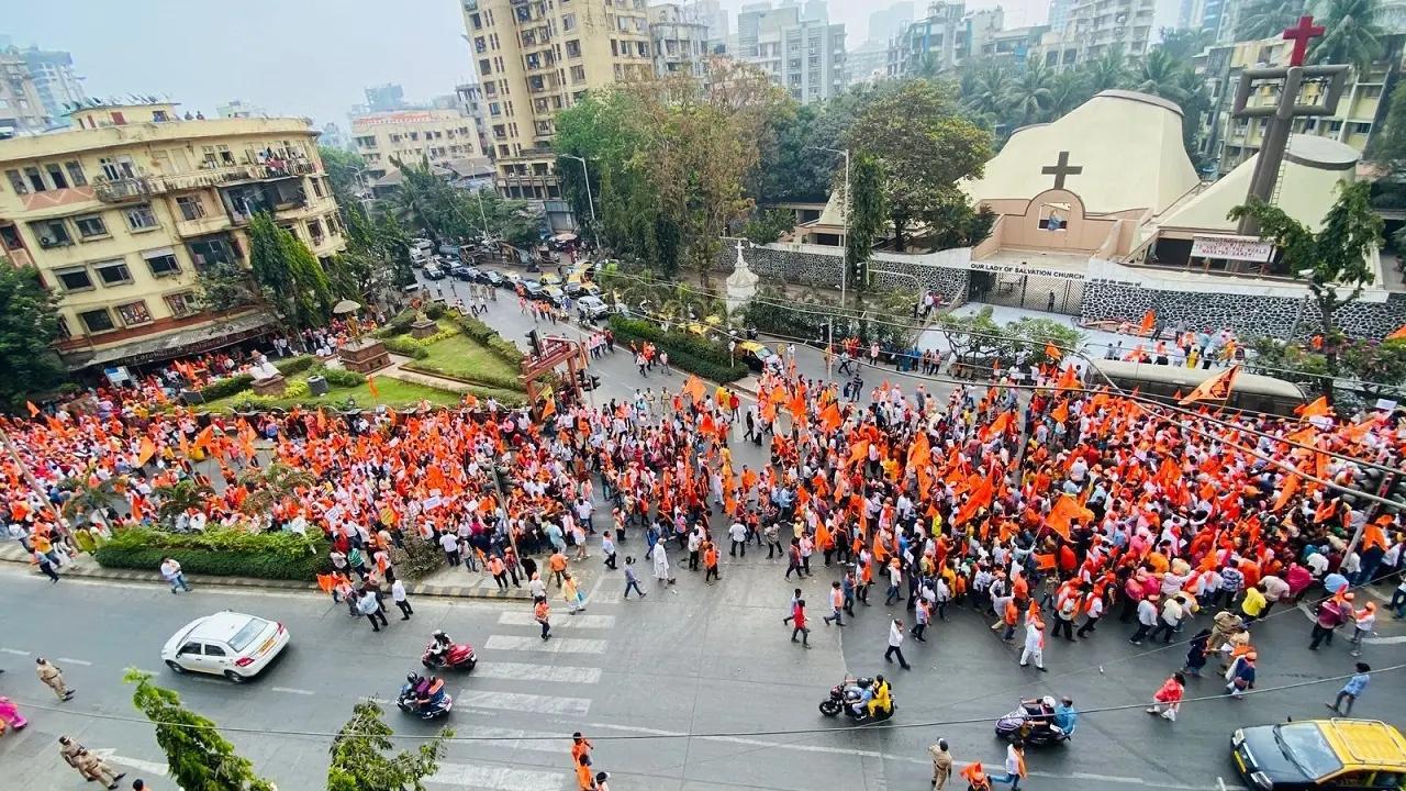 Mumbai: Right-wing outfits organise morcha, demand anti-conversion laws
